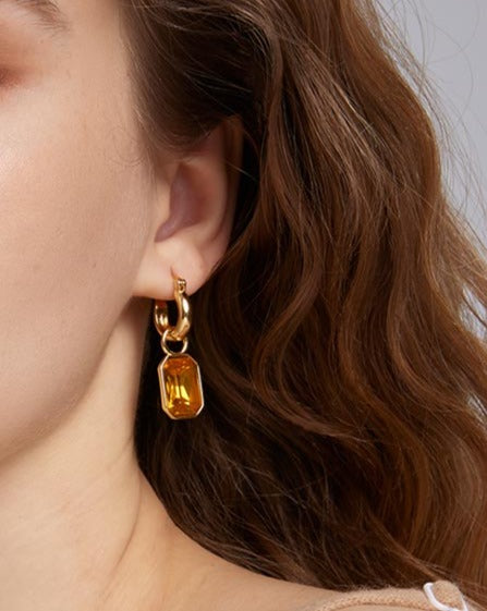 Cube Crystals Hoops Earrings - Zafari Studio Jewelry